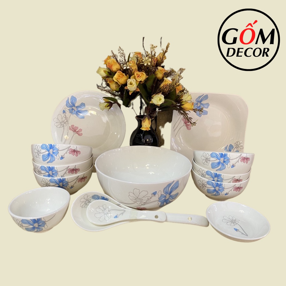 Bộ Bát Đĩa Bát Tràng Cao Cấp - Bộ Bát Ăn Cơm Sang Trọng