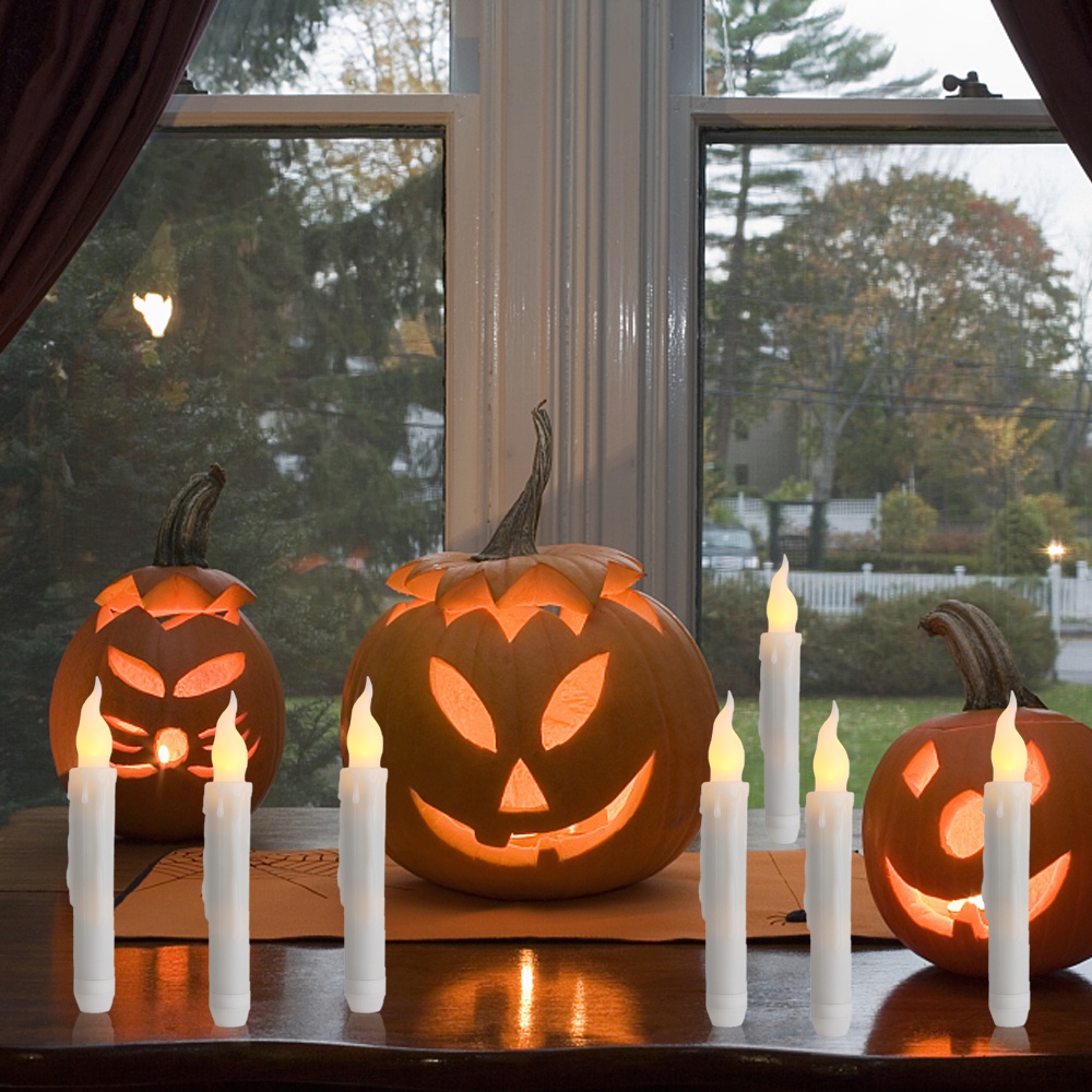 Đèn LED Hình Nến Điện Tử Không Lửa Trang Trí Bàn Ăn / Halloween / Giáng Sinh Chạy Bằng Pin