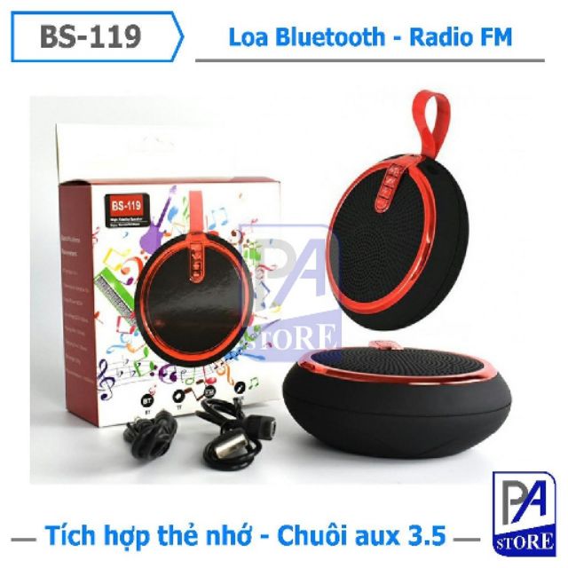 LOA BLUETOOTH MINI  BS-119  LOA NGHE NHẠC CẦM TAY PHONG CÁCH ÂM THANH TUYỆT VỜI SIÊU NHỎ TIỆN DỤNG CẮM THẺ NHỚ CÔNG 3.5