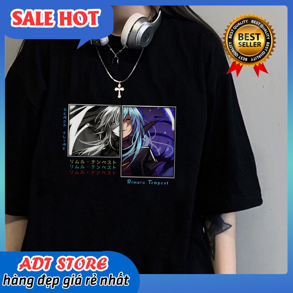 Áo thun tay lỡ dáng rộng unisex in họa tiết anime Rimuru Tempest--That Time I Got Reincarnated as phong cách Harajuku độ