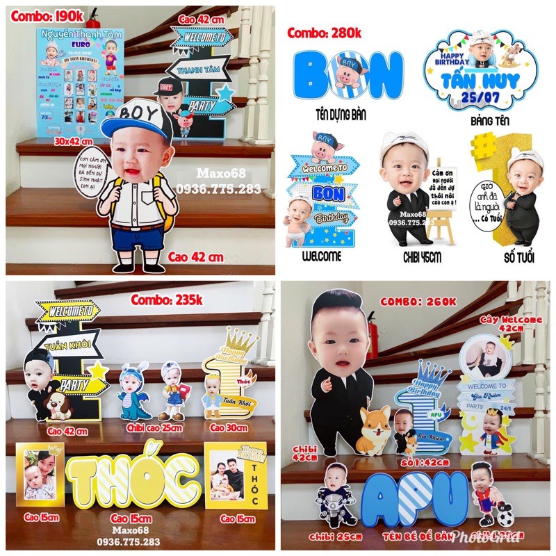 Chibi sinh nhật cho bé trai - Nhiều mẫu