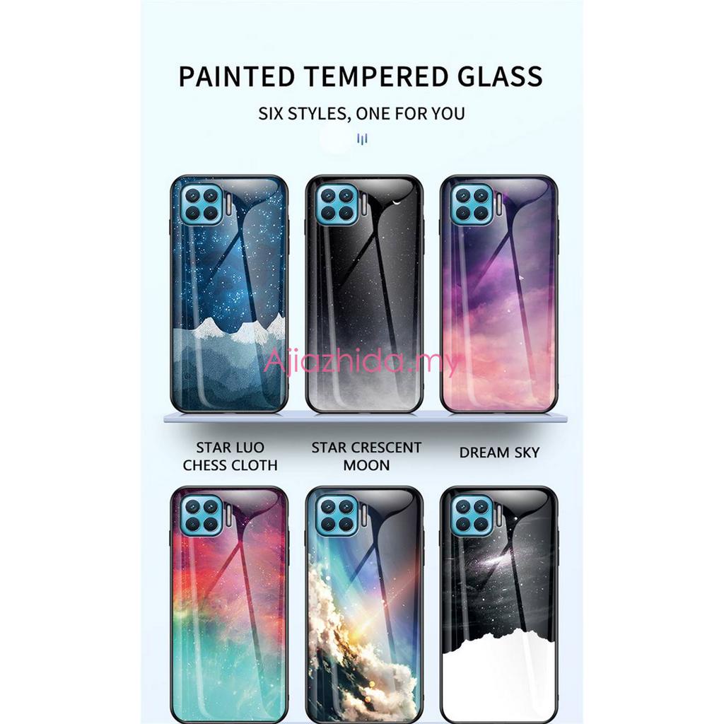 Ốp lưng OPPO A93 Bầu trời đầy sao Kính cường lực Gradient Khung mềm Vỏ điện thoại OPPO A93 A92 A91 A31 A 93 OPPOA93 2020 Vỏ điện thoại