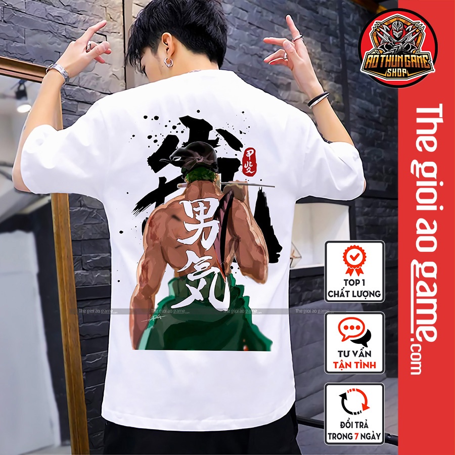 Áo one piece zoro nam nữ Áo thun one piece zoro trắng form rộng unisex cotton co giãn thoáng mát TGAG T11