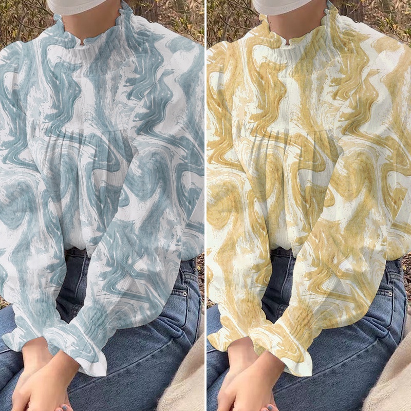 Áo kiểu ZANZEA tay dài cổ xếp ly dáng rộng thời trang cho nữ