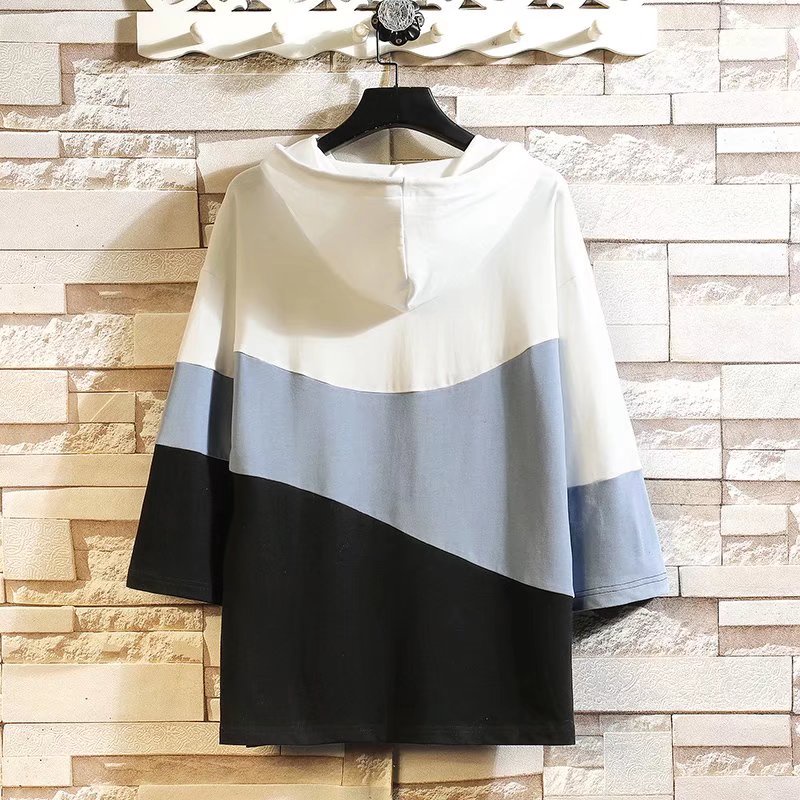 Áo Hoodie Tay Ngắn Dáng Rộng In Chữ Phong Cách Hip Hop Đường Phố Hàn Quốc Thời Trang Cho Nam Và Nữ Size M-3XL