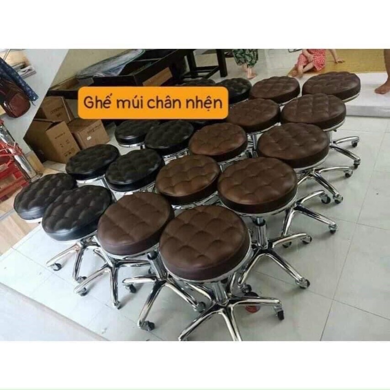 Ghế xoay chân nhện cao cấp đệm múi dùng trong spa thẫm mỹ viện