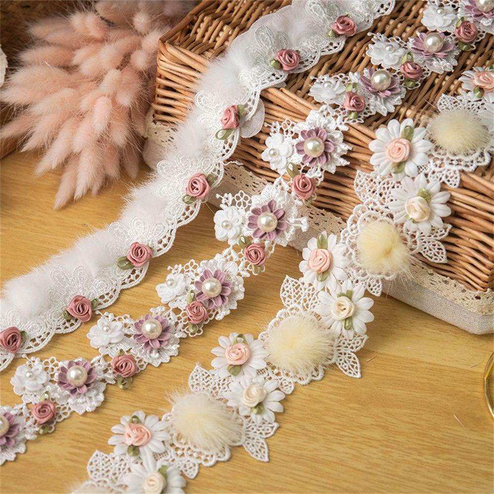 1 Cuộn Dây Ruy Băng Thêu Hoa Trang Trí Thời Trang