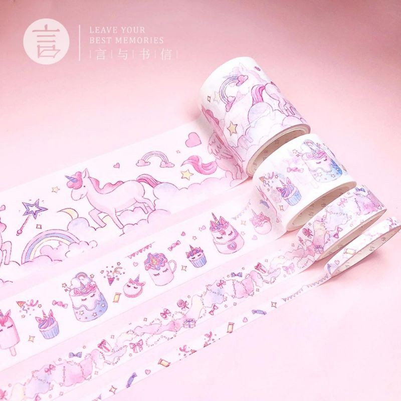 Set 4 cuộn băng dính washi tape