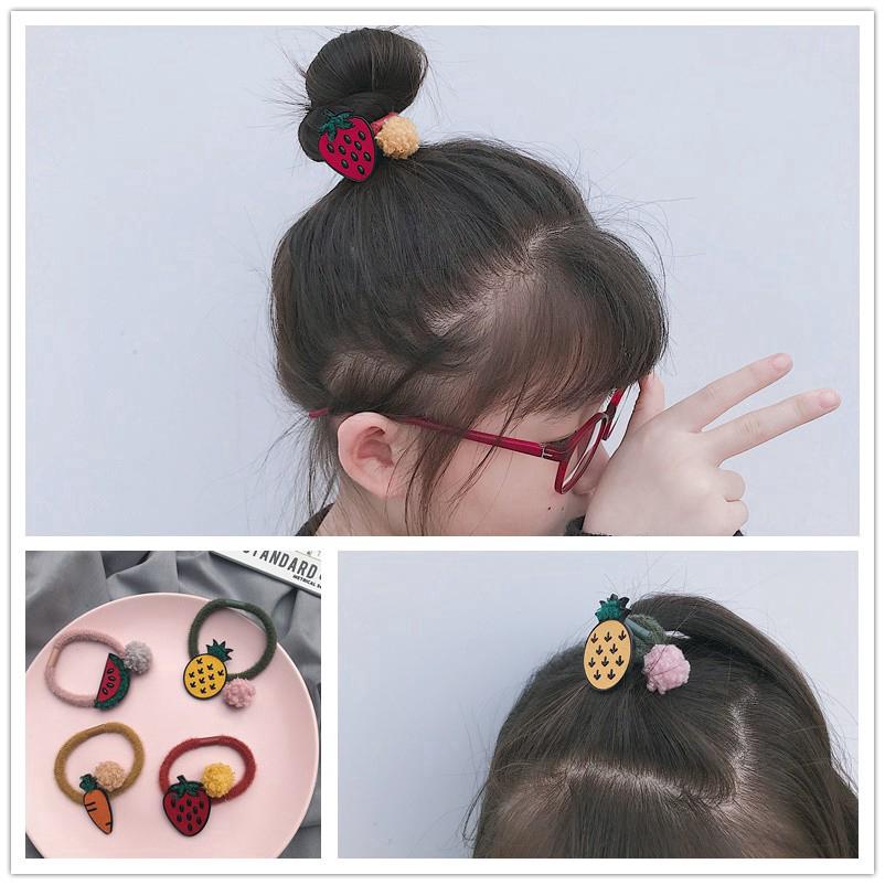 K] 💖Wiki💖Fabric Hair Ring Fruit Creative Sweet Ponytail Hair Rope