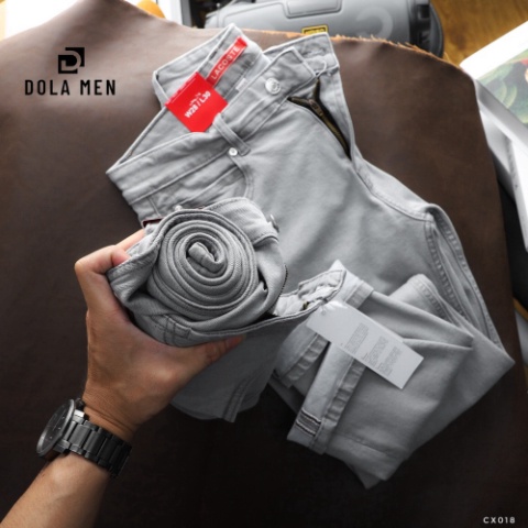 Quần Jean Nam LACOSTE CX018 BASIC Màu Xám Nhạt Form SlimFit mềm mại co và giãn Hàng Xuất Xịn Có Big Size