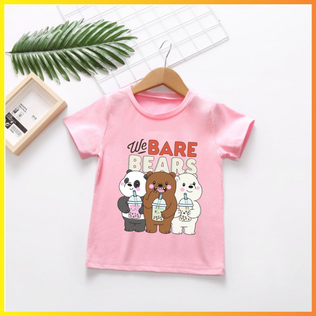 Áo thun trẻ em in hình 3 chú gấu we bare bears cực hot bé trai bé gái