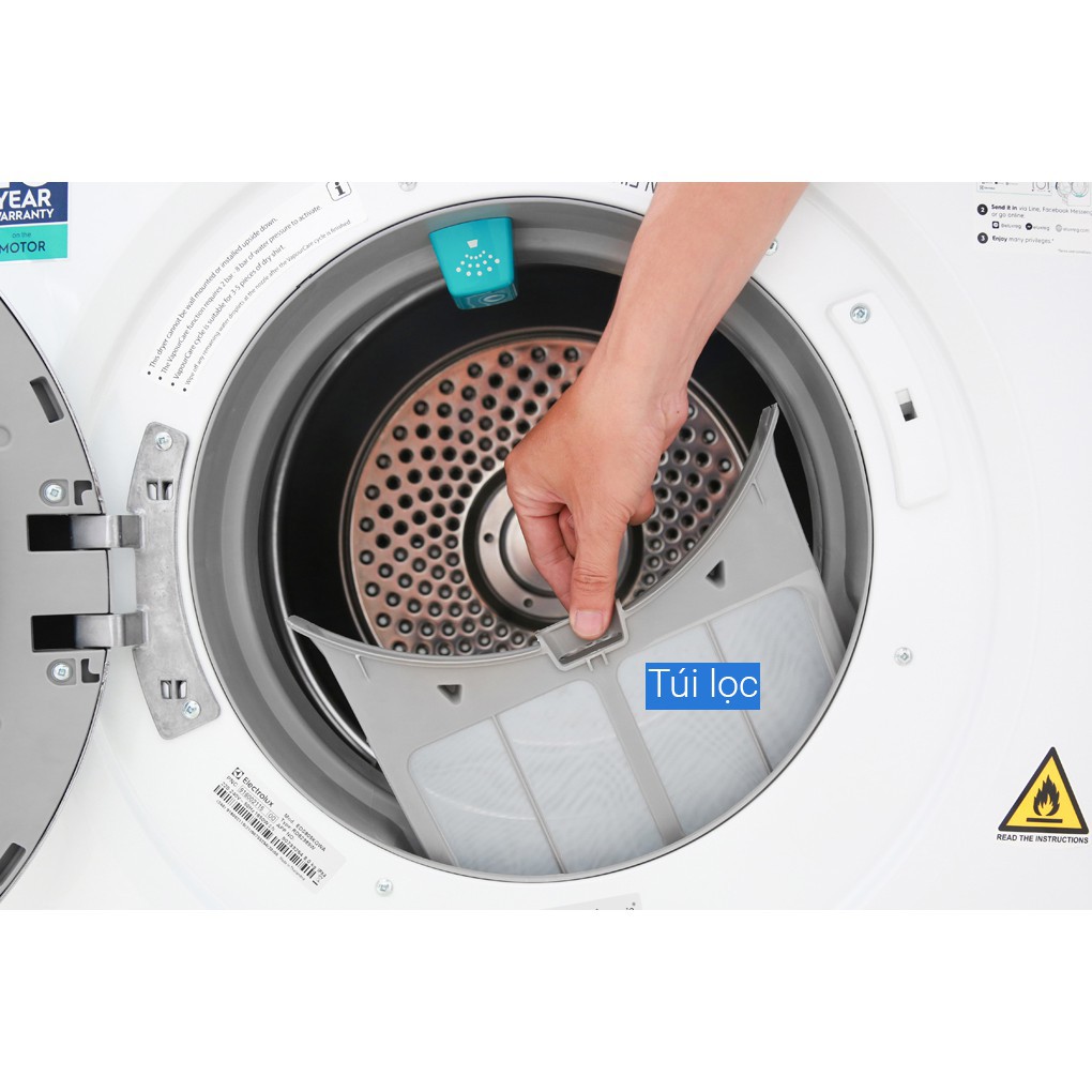 Máy sấy Electrolux EDS805KQWA thông hơi 8 Kg