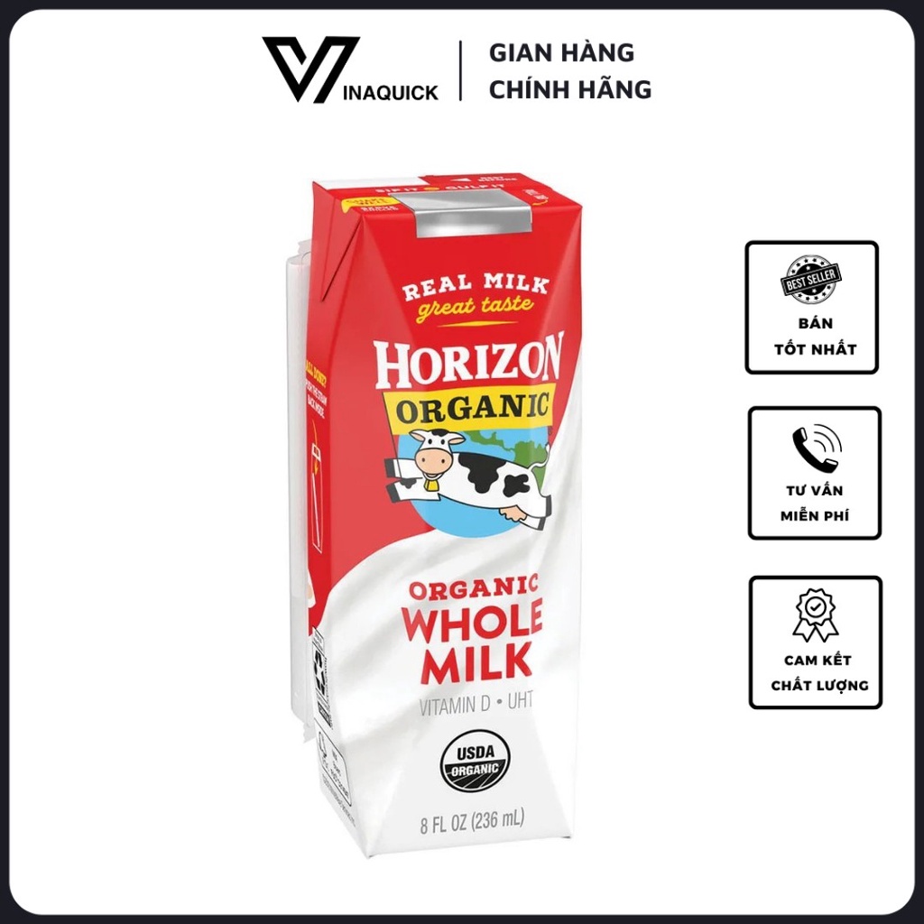 Sữa Tươi Hữu Cơ Nguyên Kem Horizon Organic 236ml - VINAQUICK