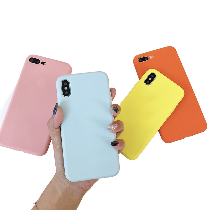 Ốp điện thoại màu trơn cho iPhone 6 6s 6Plus 6sPlus 7 7Plus 8 8Plus Plus IPhone X XS Max XR | BigBuy360 - bigbuy360.vn