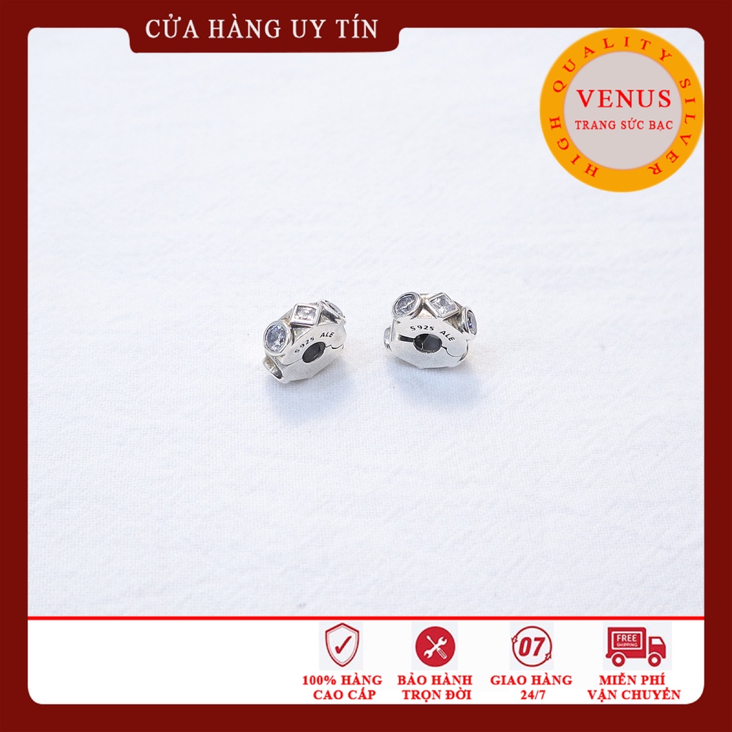 [Charm bạc 925 cao cấp] Charm clip bấm đá màu- Mã sản phẩm VENUSC7