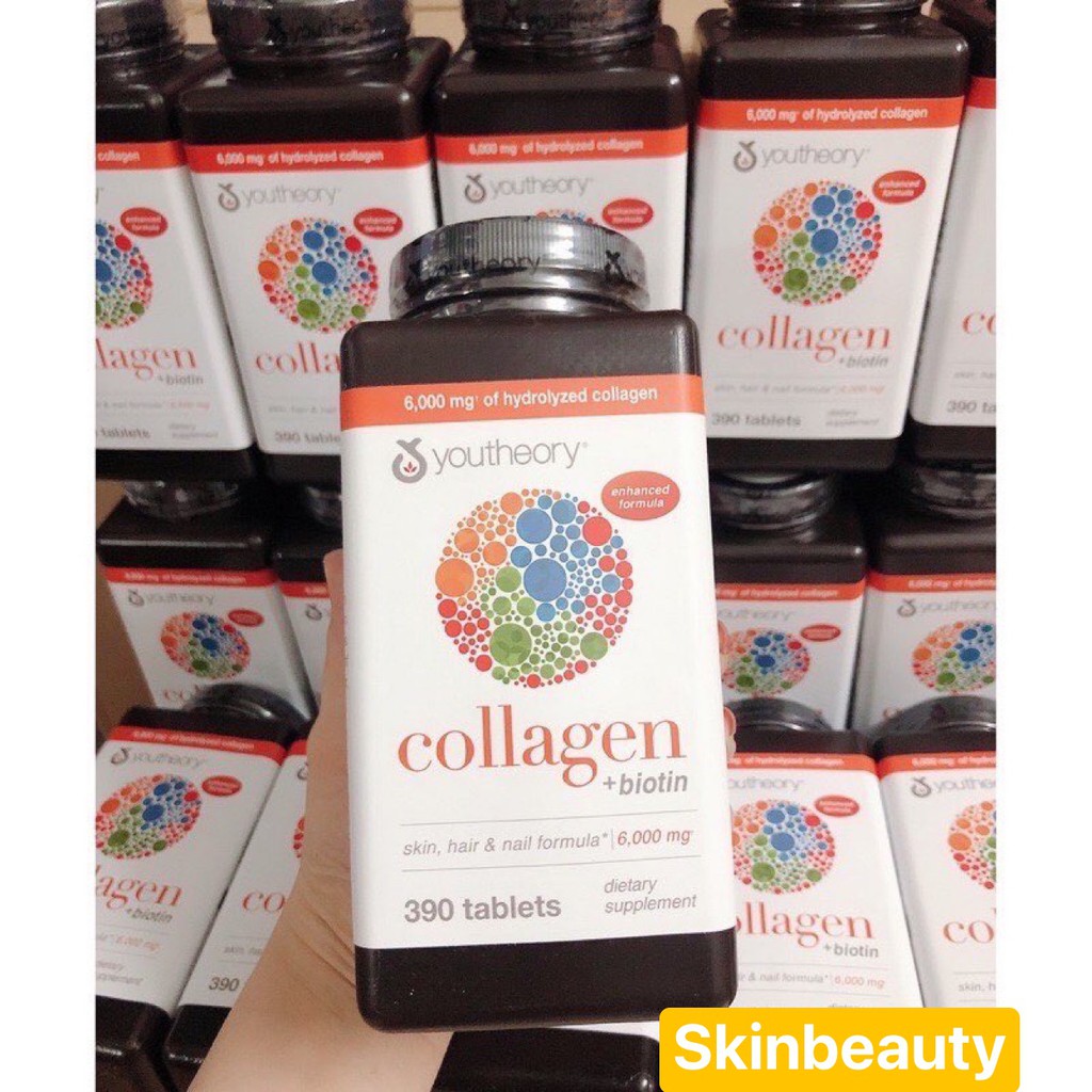 VIÊN UỐNG COLLAGEN +biotin YOUTHEORY 390 VIÊN- HÀNG CHUẨN | BigBuy360 - bigbuy360.vn