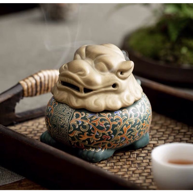 LƯ HƯƠNG XÔNG TRẦM, ĐỐT TRẦM BẰNG GỐM HÌNH KỲ LÂN, CÓC THIỀM THỪ CHIÊU TÀI LỘC