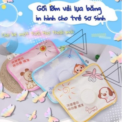 Gối lõm chống méo đầu, gối chống bẹp đầu vỏ kiều mạch cho trẻ sơ sinh dùng trong mùa hè