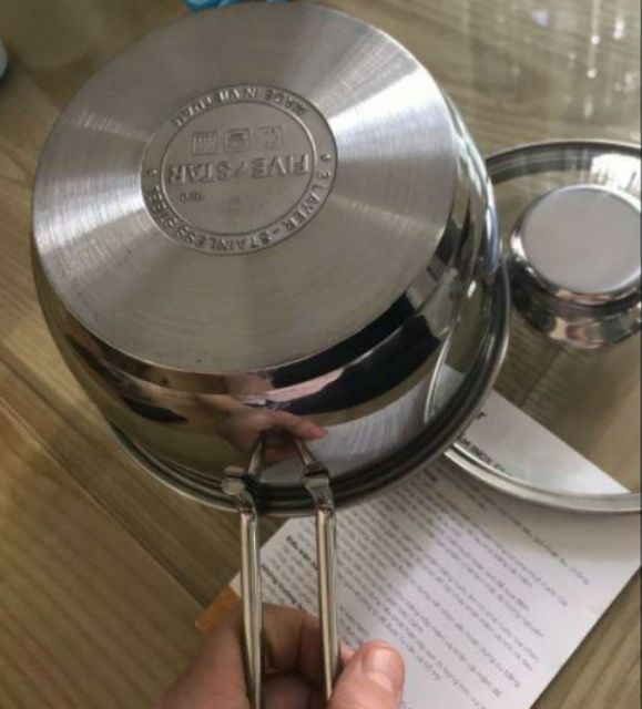 NỒI NẤU BỘT, QUẤY CHÁO INOX 3 ĐÁY- NẤU ĐƯỢC TRÊN BẾP TỪ - HÀNG FIVESTAR LOẠI 1