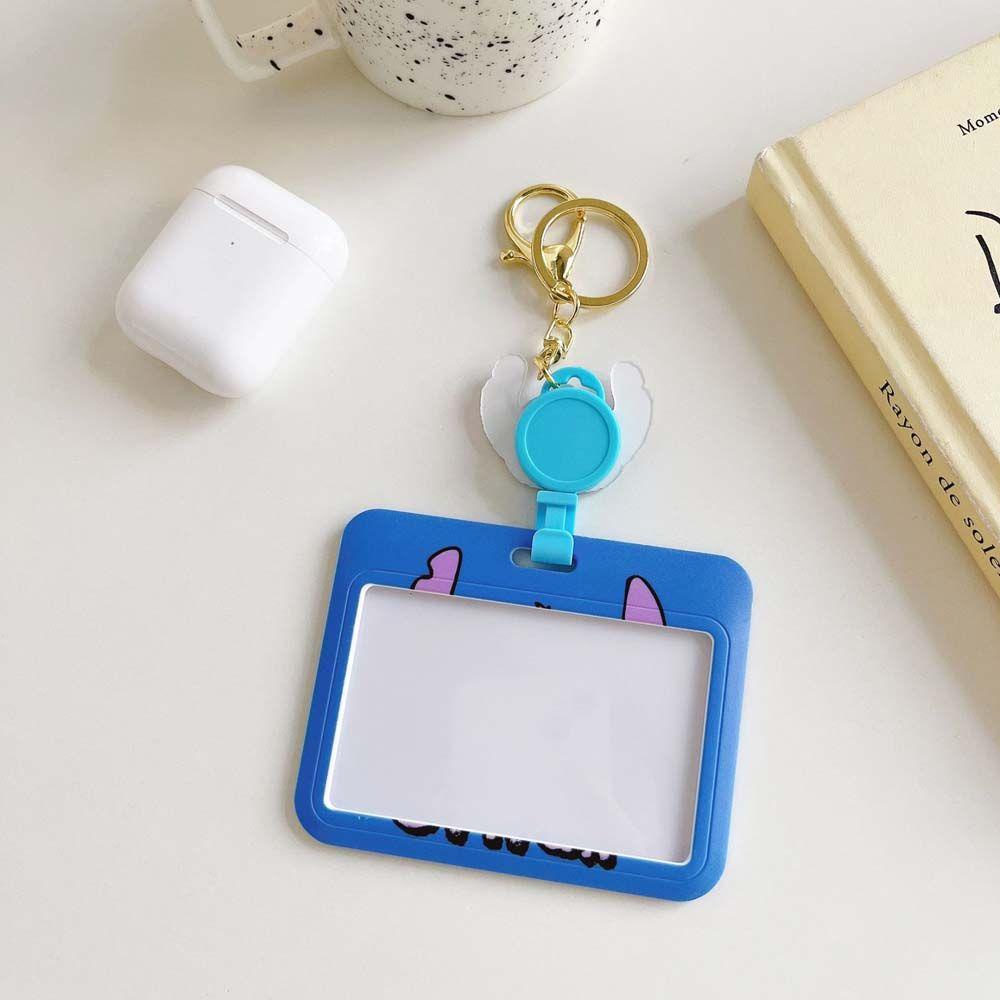 Vỏ Bọc Thẻ ID / Thẻ ID Hình Kuromi Hoạt Hình Dễ Thương Có Khóa Thu Gọn Cho Học Sinh