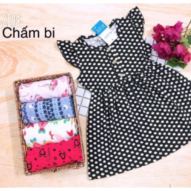 Xà hàng Váy Đầm bé gái thun cotton xược xuất siêu mát size 5 sale thanh lý