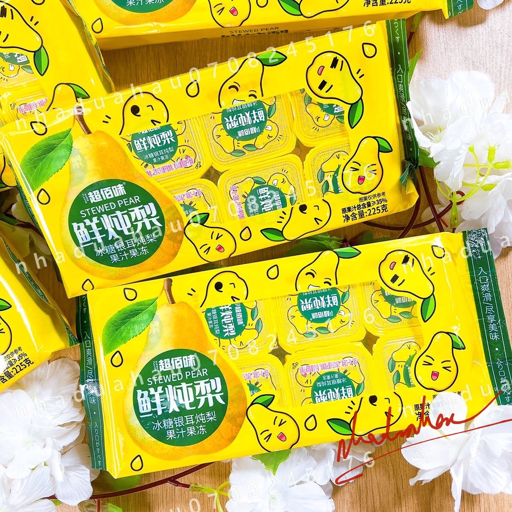 Hot mùa hè - Một vỉ thạch cốc vị lê vàng tươi mát Hongkong vỉ 225gam