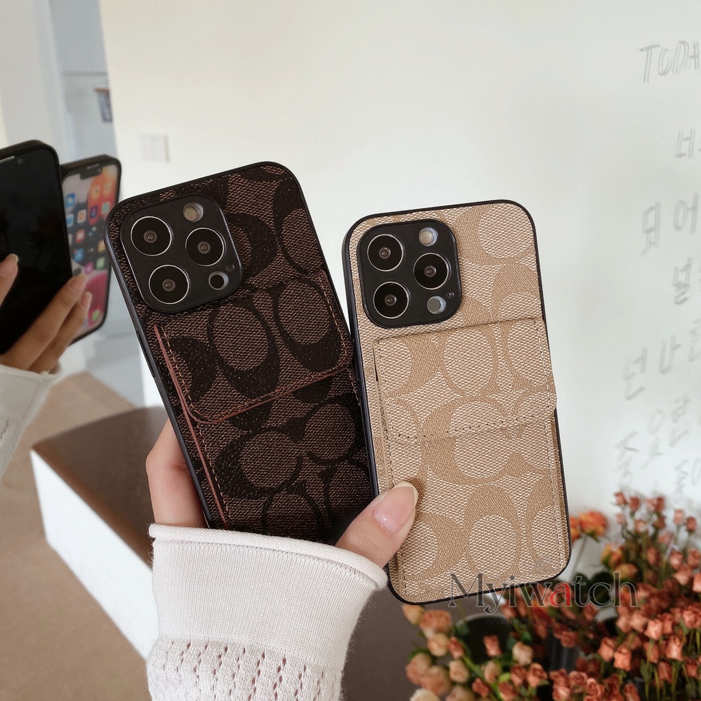 Ốp Điện Thoại Da Kèm Ngăn Đựng Thẻ Và Giá Đỡ Thời Trang Sang Trọng Cho iphone 14 13 Pro Max 11 12 Pro Max X XR XS Max