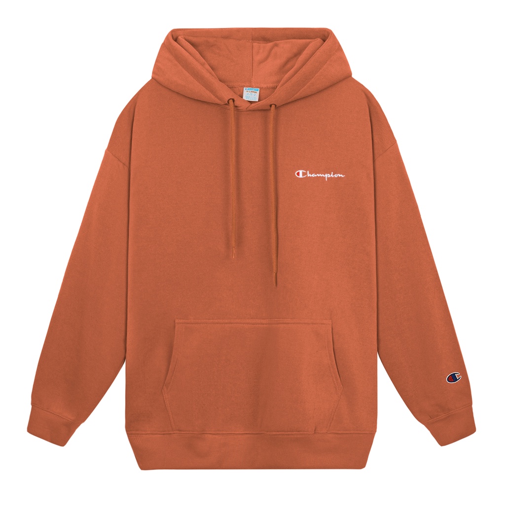 Áo Hoodie Thêu Logo Champion Trước Ngực-Chất Vải Nỉ Bông Cotton-Form Rộng Rãi Unisex Nam Nữ-Màu Nâu Tan