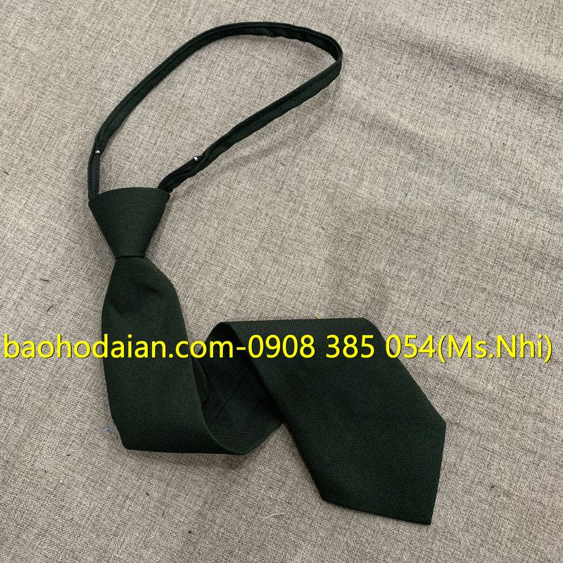 Cà vạt dây rút màu xanh rêu vải cát mềm đẹp