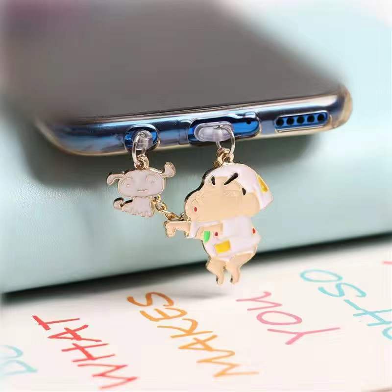 Nút Cắm Sạc Điện Thoại Chống Bụi Hình Shin-Chan Dễ Thương