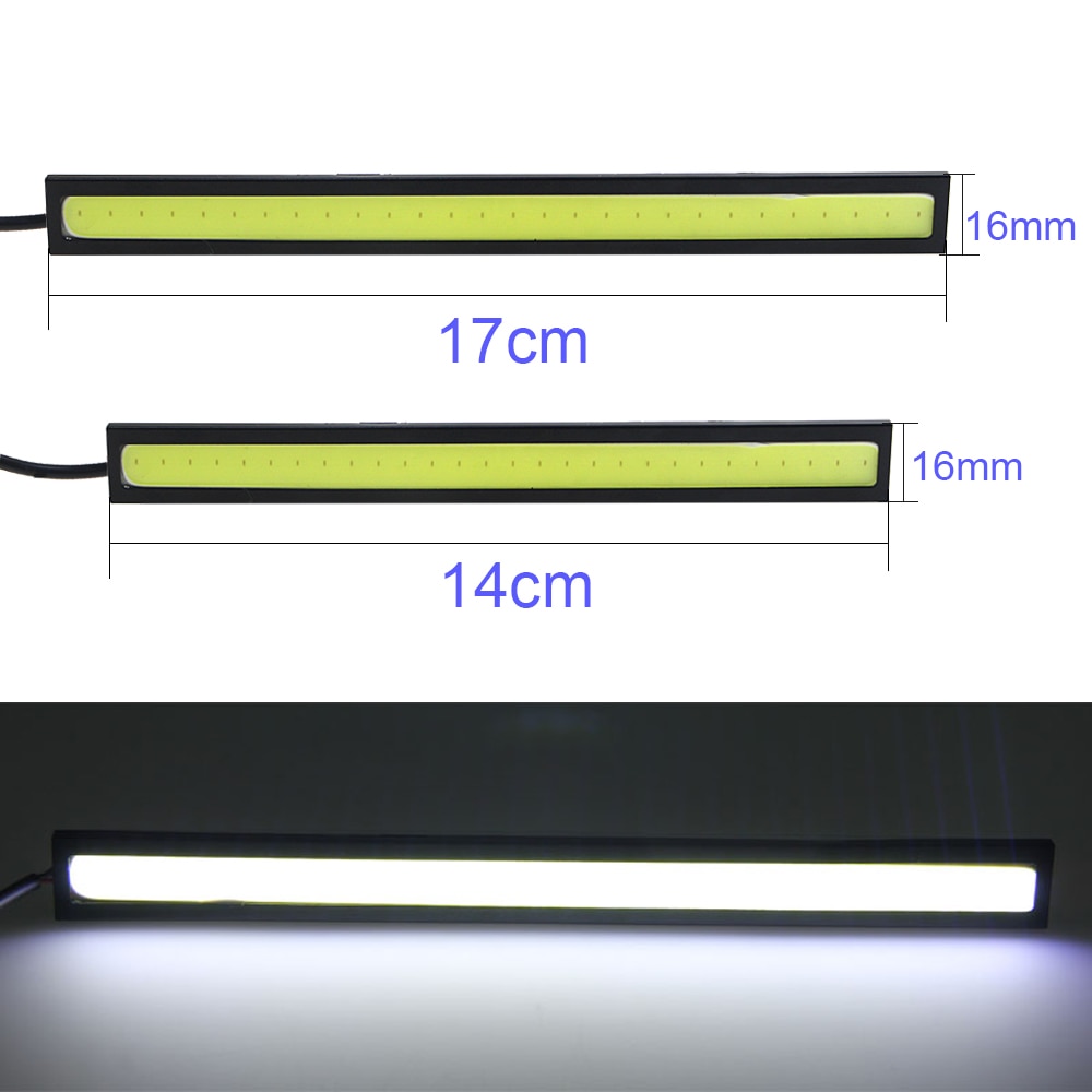 KEIN 2 CÁI 17CM DRL 14CM Xe ô tô tự động LED COB DRL đèn chạy ban ngày sửa đổi kiểu dáng ô tô 12V Ánh sáng ban ngày Bãi đậu xe Đèn sương mù