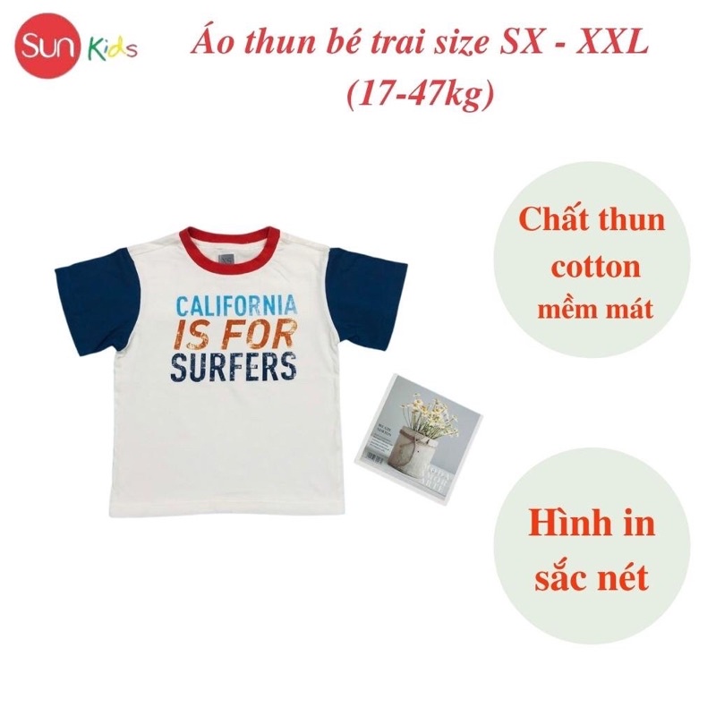 Áo thun bé trai xuất xịn, áo phông cho bé trai, chất cotton, size SX-XXL, - SUNKIDS1