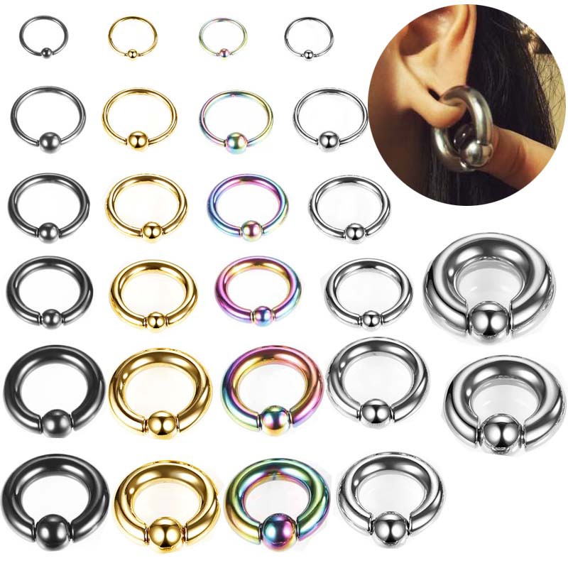 1 Chiếc Thép Không Gỉ Captive Đính Hạt Nhẫn Unisex Body Piercing Trang Sức CBR 16G 12G 8G 6G 4G 2G 0