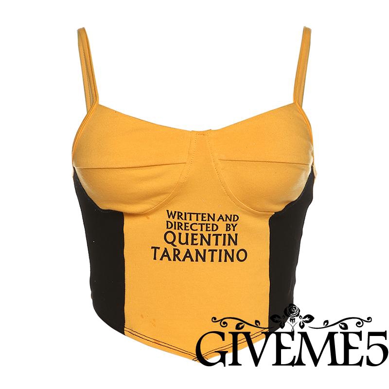 Áo Thun Dây Cổ Chữ V Phối Màu Tương Phản Cho Nữ