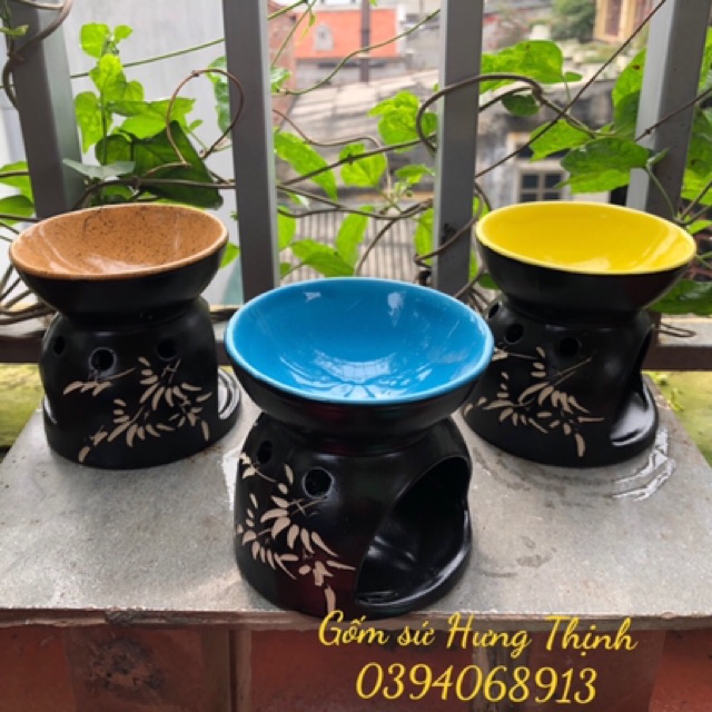 Bếp đốt tinh dầu , xả chanh , bồ kết ...  tặng 1 nến