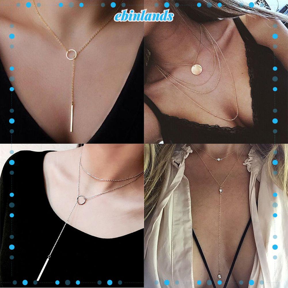 Vòng cổ choker nhiều lớp mặt hình học phong cách Boho mới cho nữ