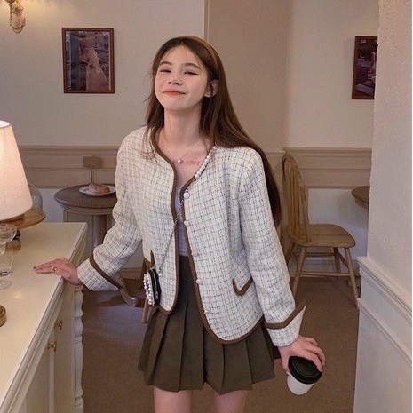 Set Dạ Tweed Kim Sa 2 Lớp, Bộ Áo Dạ Tweed Kèm Chân Váy tennis