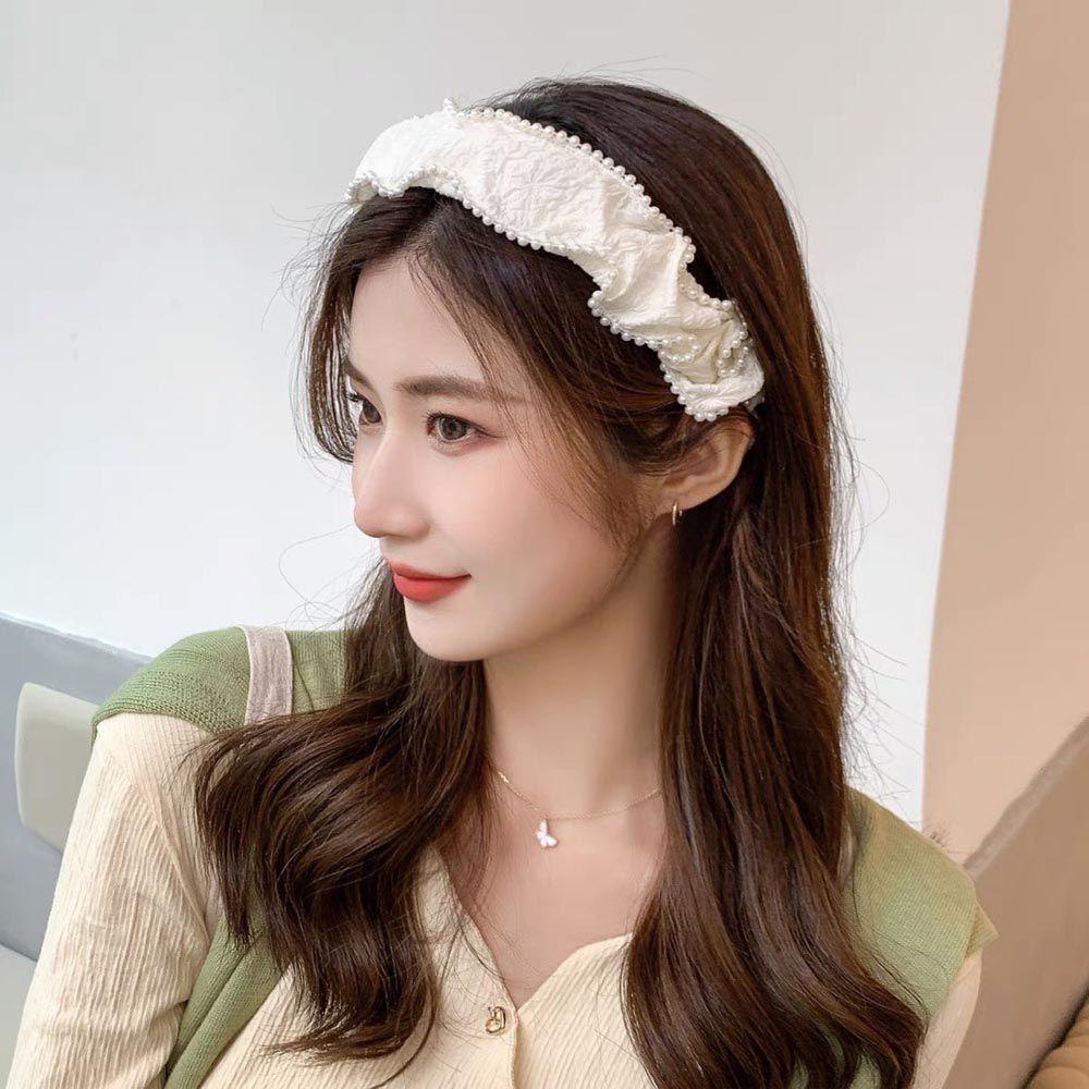 JARRED Băng Đô Cài Tóc Màu Trắng Ngọt Ngào Chống Trượt Cho Nữ