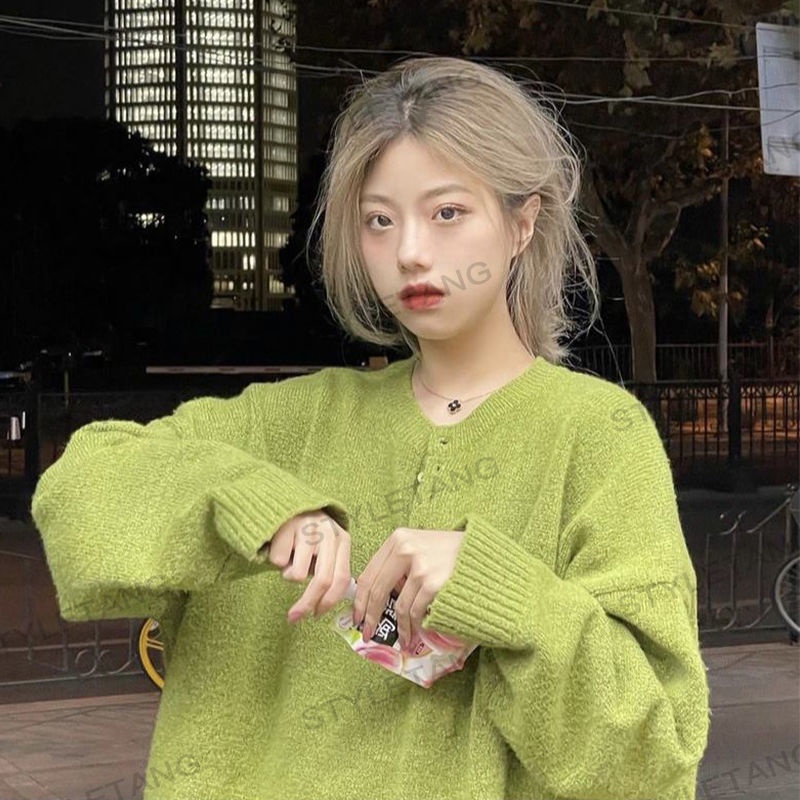 Áo Sweater Cổ Tròn Dáng Rộng Thời Trang Mùa Xuân Hàn Quốc 2022