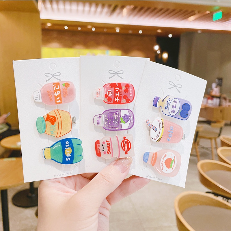 1 KẸP TÓC NHÍ MINI HỌA TIẾT CHAI NƯỚC NGỌT DỄ THƯƠNG