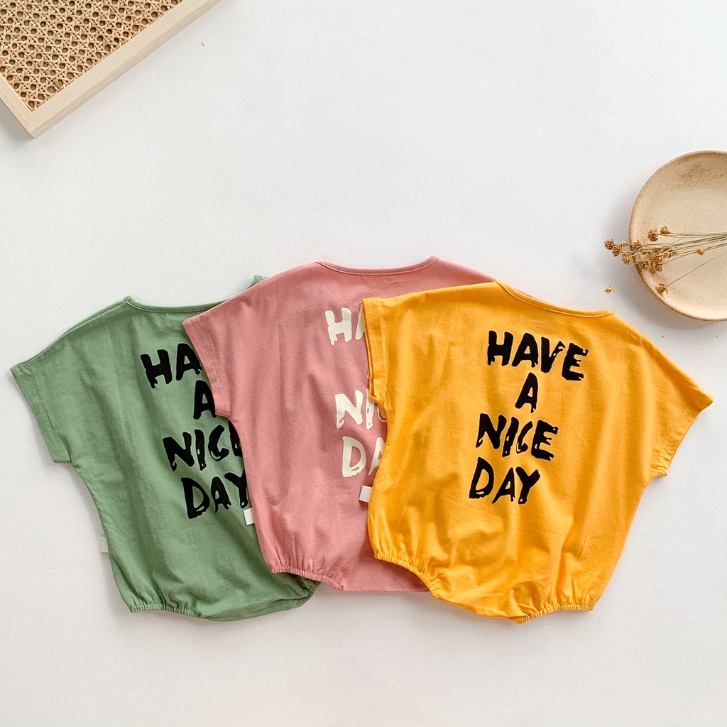 Áo liền quần in họa tiết mặt cười thời trang mùa hè đáng yêu dành cho trẻ sơ sinh