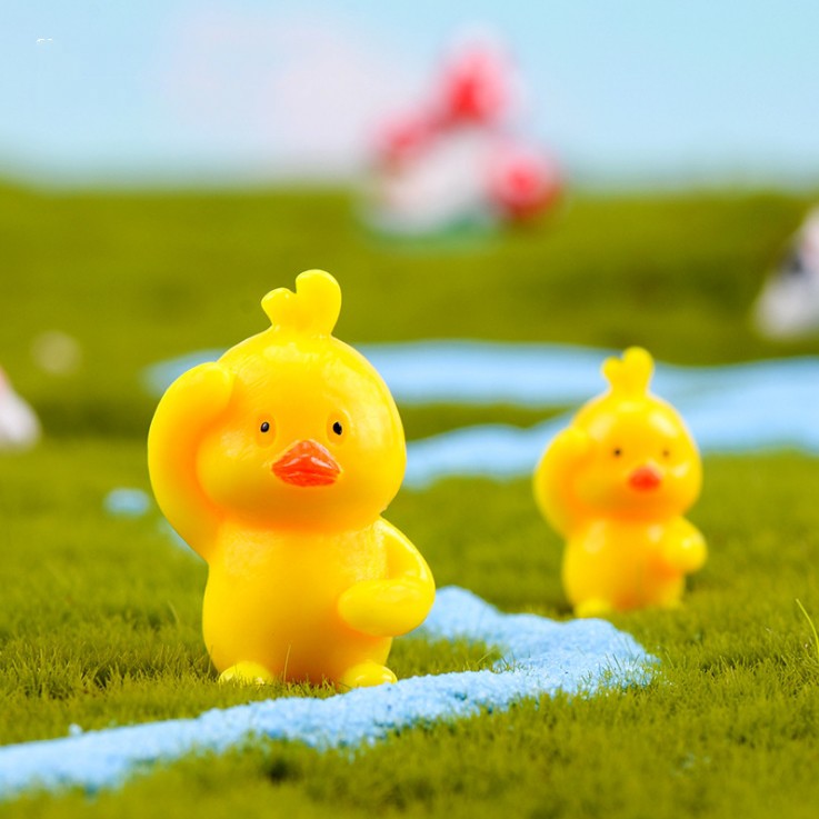 Mô hình Vịt Little Duck ngộ nghĩnh dùng trang trí tiểu cảnh, móc khóa, DIY