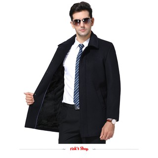 Áo khoác dạ lông cừu lót lông nam