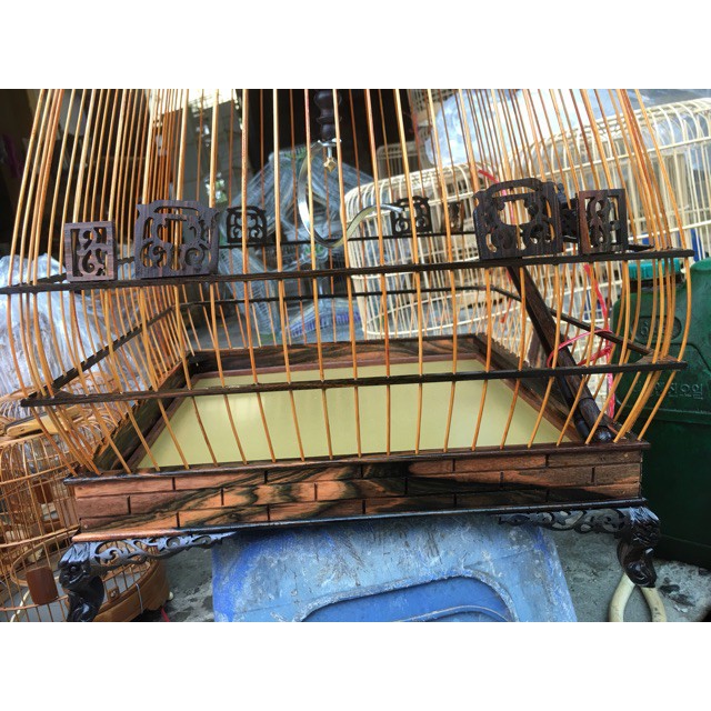 Lồng chim Halosung lồng chào mào vuông Halosung lồng sing chào mào gỗ mun cao cấp LC18