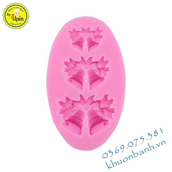Khuôn silicon vỉ 3 chuông đôi làm bánh