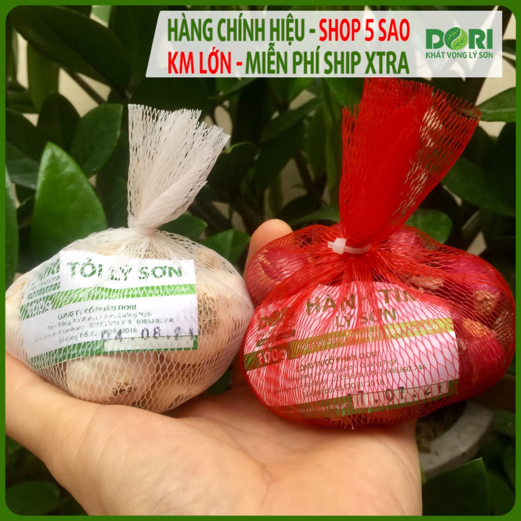 Combo#4 Hành tím Lý Sơn Dori 100g và Tỏi Lý Sơn Dori 100g trồng tại đảo Lý Sơn cam kết xuất xứ Lý Sơn