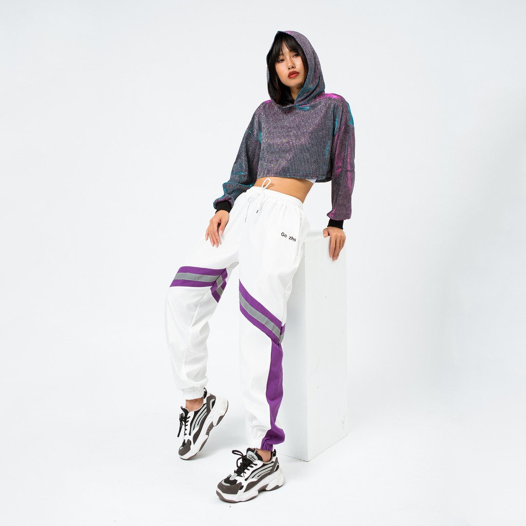 QUẦN JOGGER TRẮNG SỌC TÍM XÁM PHÁT QUANG | BigBuy360 - bigbuy360.vn