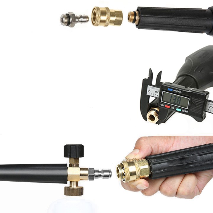 Bình Phun Bọt Tuyết + Súng Xịt Rửa Xe Cho Máy Rửa Xe