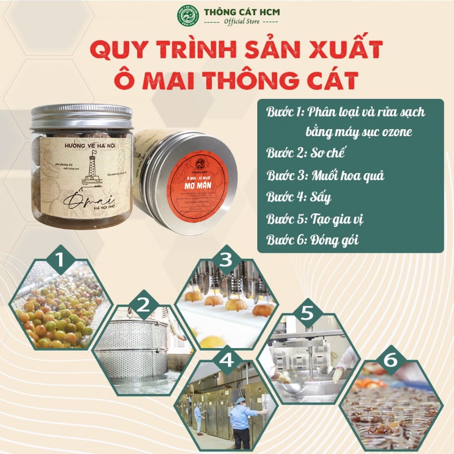 Ô mai xí muội mơ mặn Thông Cát HCM tăng cường sức đề kháng, bảo vệ sức khỏe - Chuẩn vị đậm đà