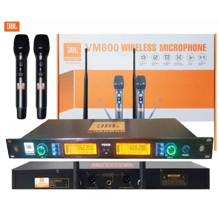 Micro karaoke không dây UHF jbl vm 888 hàng nhập khẩu cao cấp